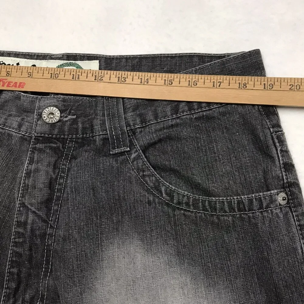 Vintage AVIREX Eagle Baggy Wide Leg Jeans Men 38x34 Gray Faded Y2K Hip Hop Skate